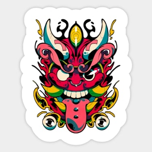 japanese demon mask Sticker